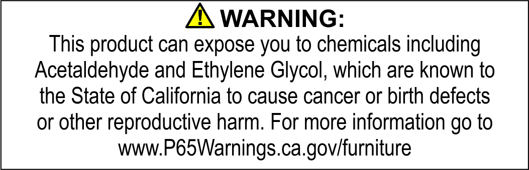 Acetaldehyde (cancer) + Ethylene Glycol Label (reproductive)
