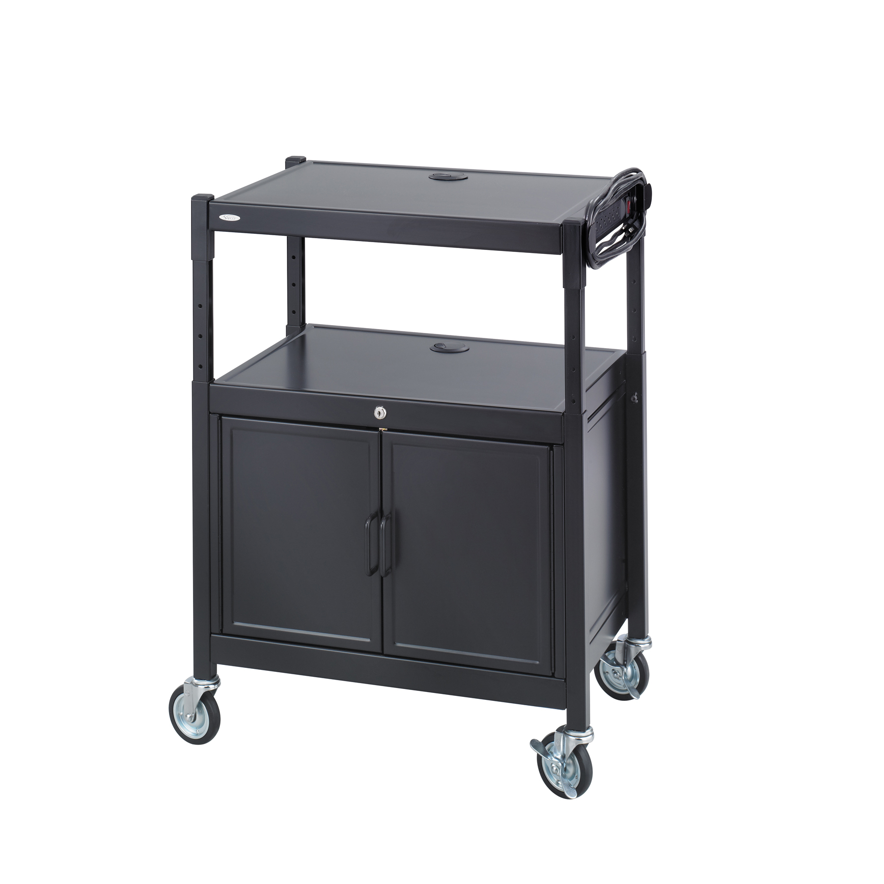 Safco Products Steel Adjustable Height Cart Black 8932BL