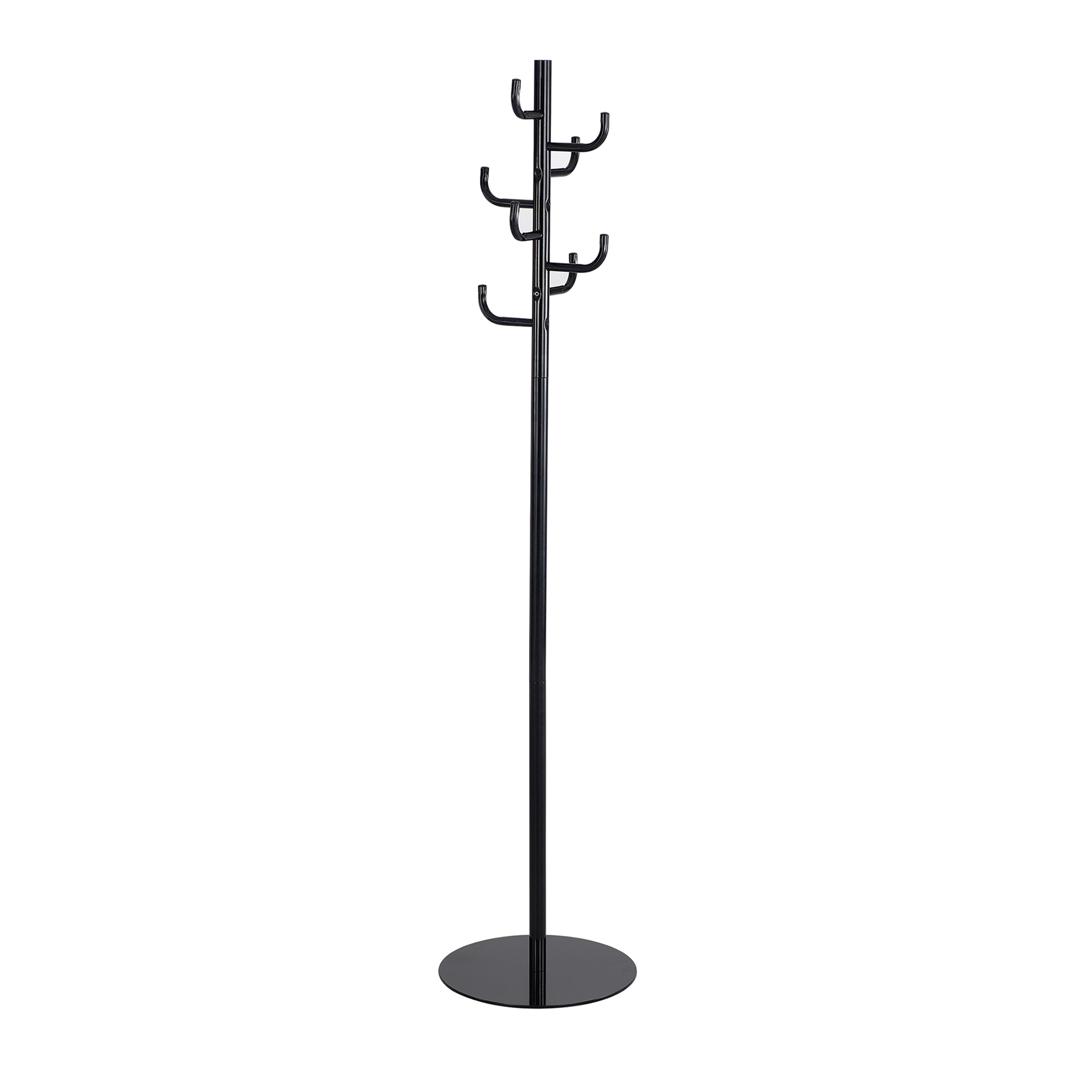 4163BL Black Safco Products Metal Coat Rack with Four Ball-Tipped Double-Hooks