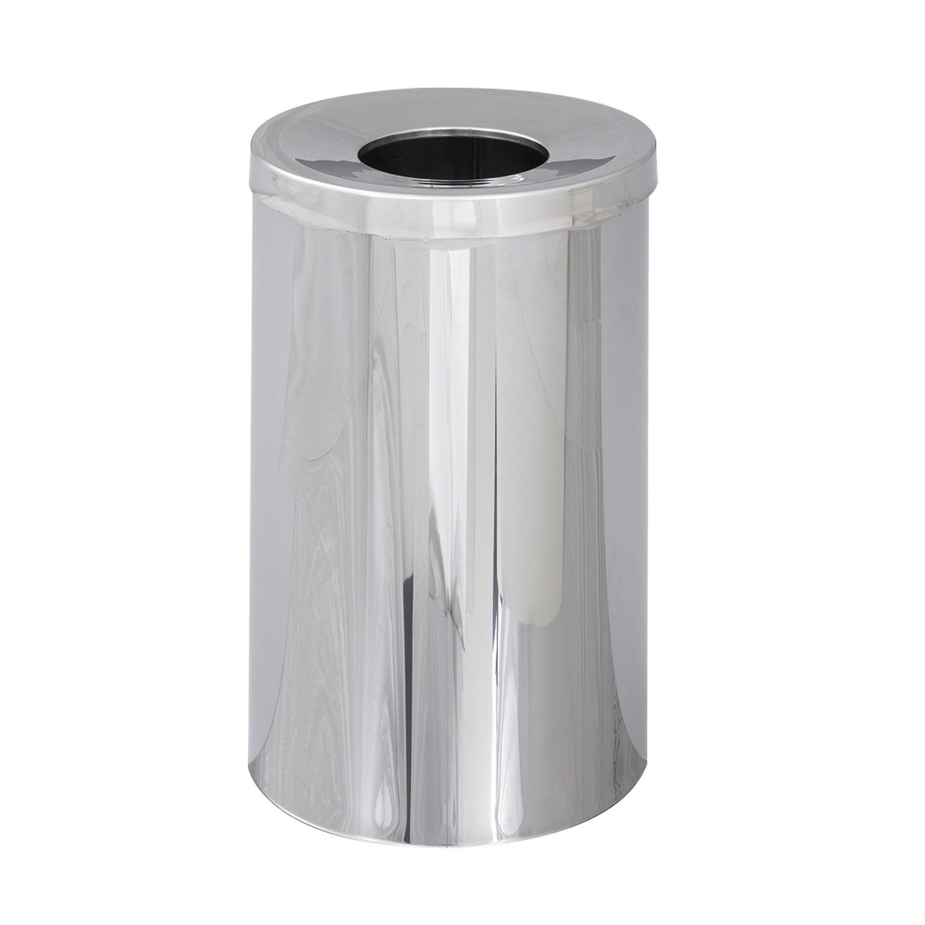 Safco Open Top Round Waste Receptacle Steel 30 Gal Black