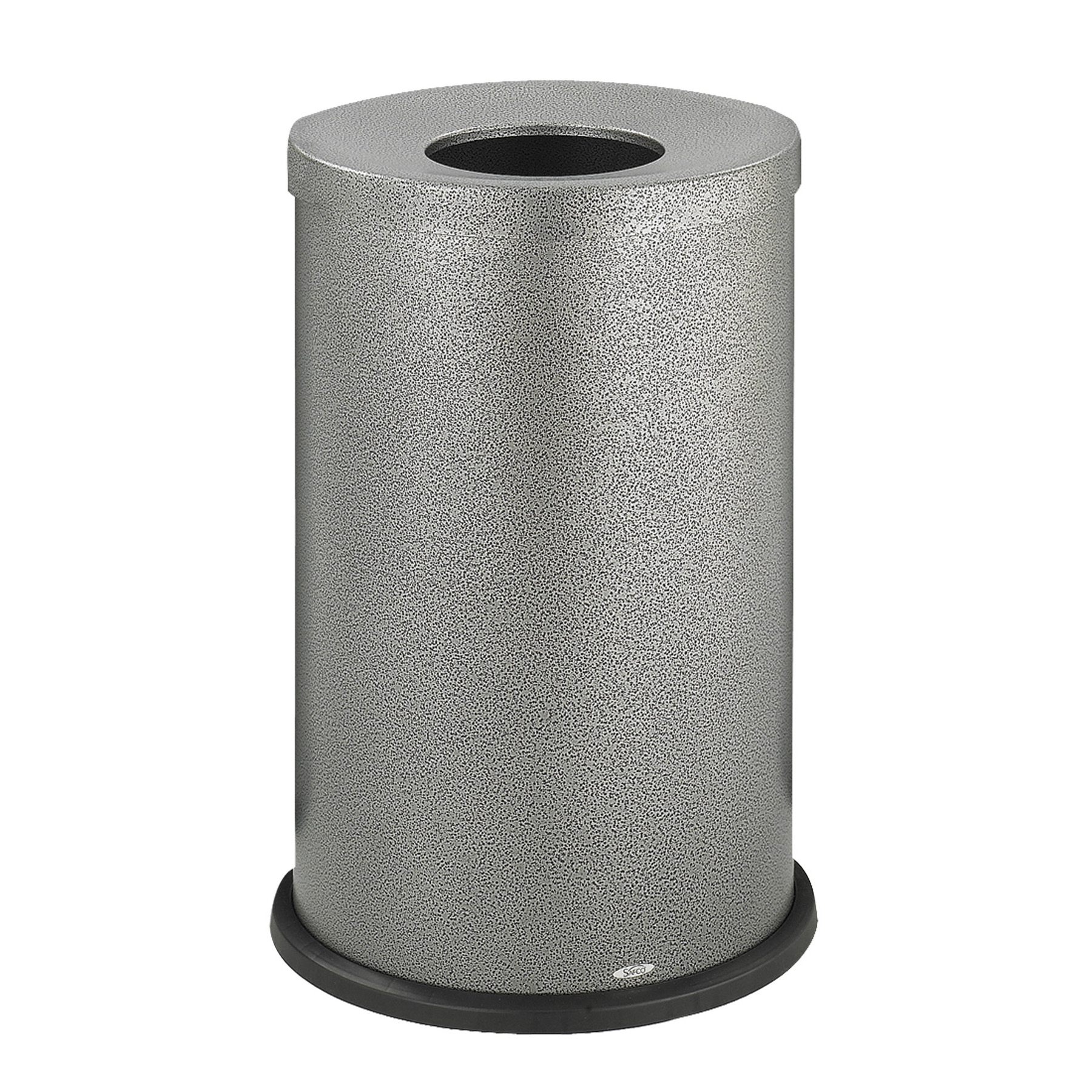 Safco Open Top Round Waste Receptacle Steel 30 Gal Black