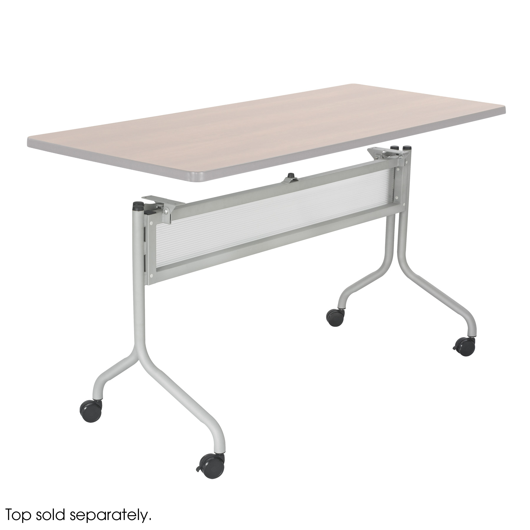 72W x 24D Gray Top/Black Base Safco Products Impromptu Rectangle Mobile Training Table