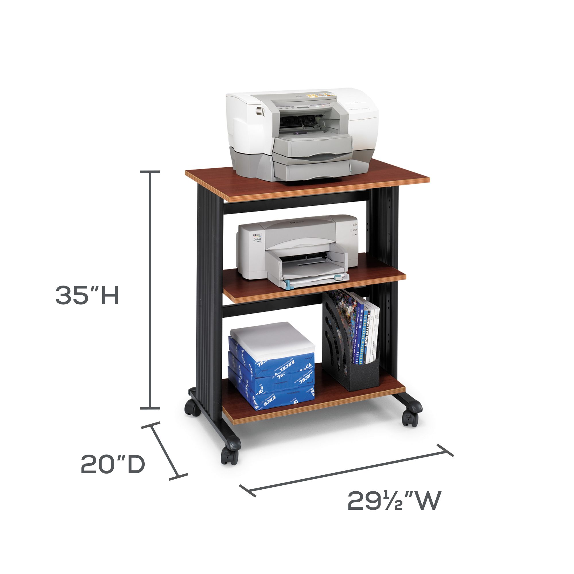 Safco Muv 4-Level Adjustable Printer Stand Medium Oak 