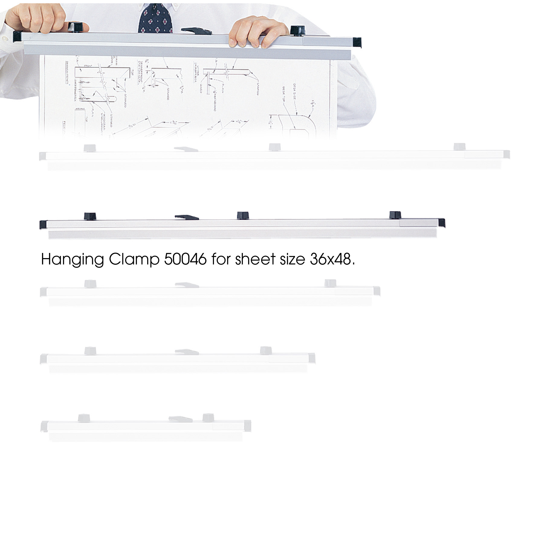 Safco 36" Print Clamps Model #5004-6 6 pieces per box 