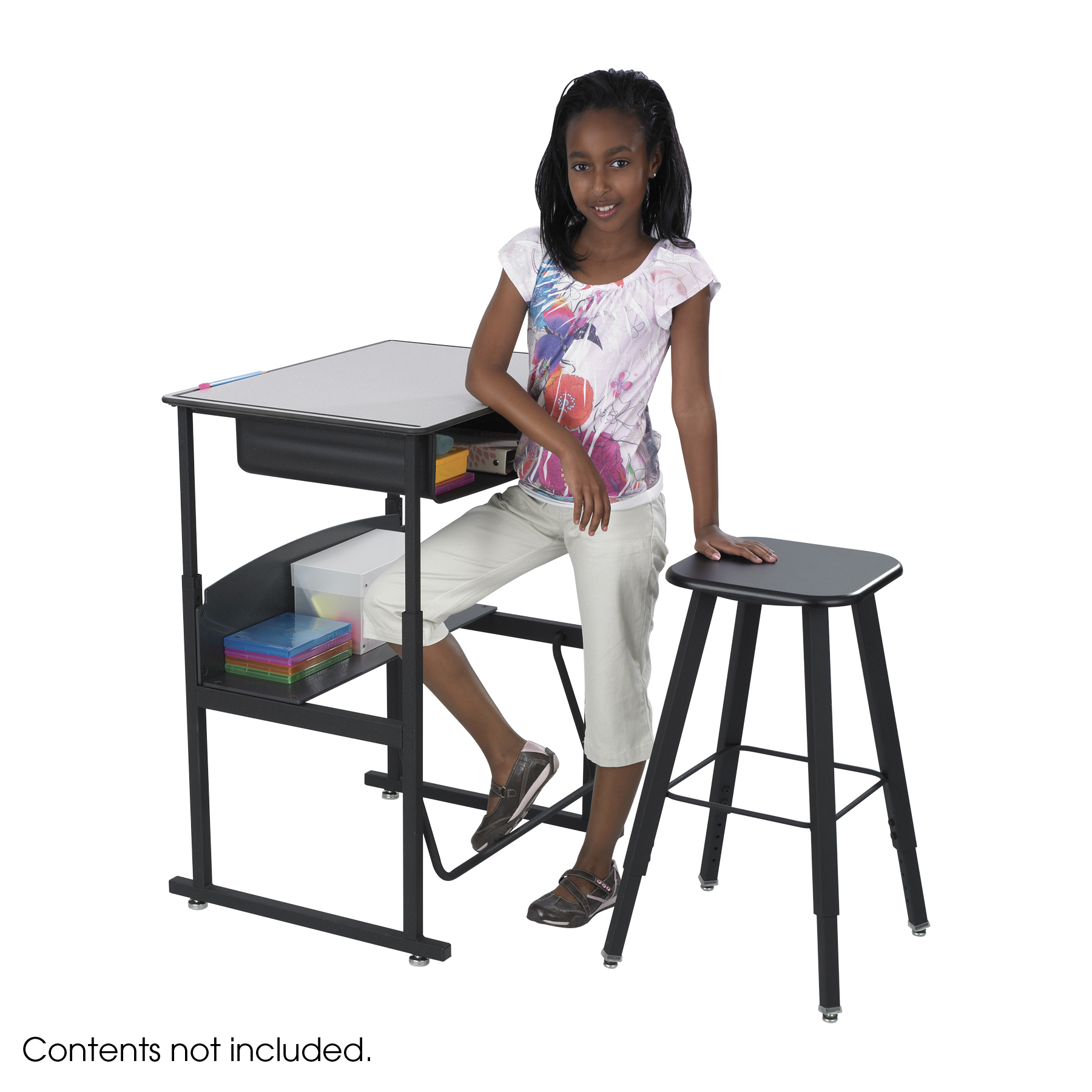 AlphaBetter® Adjustable-Height Student Stool with Thermoplastic