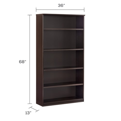 Medina 5 Shelf Bookcase Safco S, Shelf Bookcase Dimensions