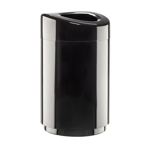 Safco Open Top Round Waste Receptacle Steel 30 Gal Black