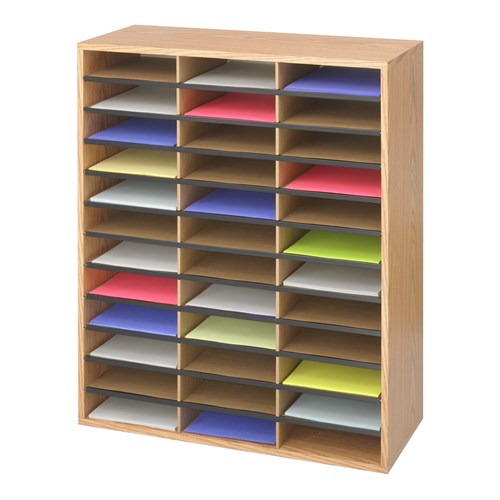 Safco Products Wood/Corrugated Literature Organizer Eco... 36 Compartment 9403 