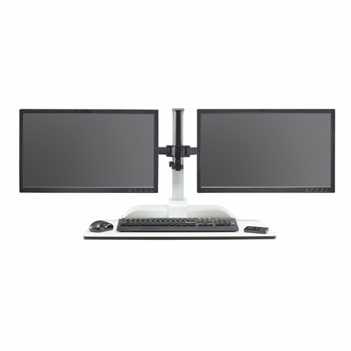 Soar by Safco Electric Desktop Sit Stand Dual Monitor Arm