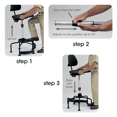 Black Safco Products Task Master Adjustable T-Pad Armrest Set for use with Task Master Chairs sold separately 