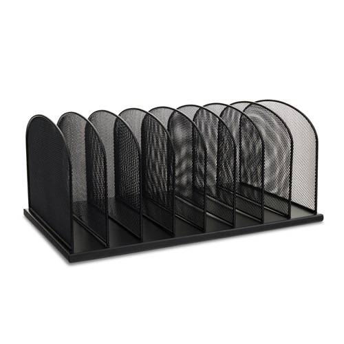 Safco Onyx Breakroom Organizers, 3 Compartments, 14.625X11.75X15, Steel Mesh, Black