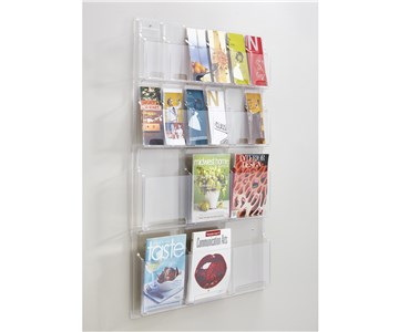 Wall Mountable Safco Products Reveal 24 Pamphlet Display No Sharp Edges or Corners Thermoformed Plastic Resin Construction 5601CL 