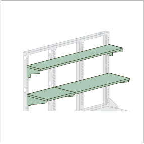 2. TechWorks® Fixed Cantilevered Straight Frame Shelf