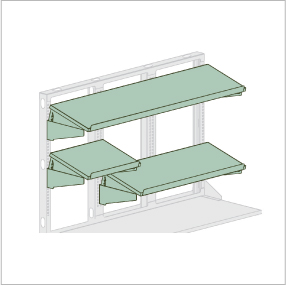 2. TechWorks® Tilted Cantilevered Straight Frame Shelf