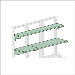 2. TechWorks® Fixed Cantilevered Straight Frame Shelf