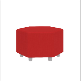 4. Learn 30” Hexagon Vinyl Ottoman
